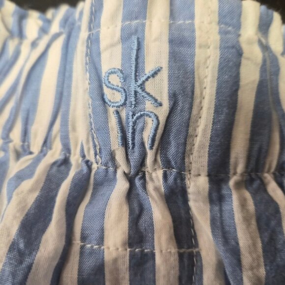 Skin 100% Organic Cotton Striped Shorts Size 2 Resortwear Quiet Luxury Clean Gir - Picture 3 of 8